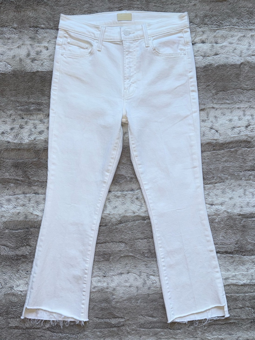 NWOT💕MOTHER LiL’ The Insider Crop Step Fray Jeans Size 27 - Picture 4 of 16
